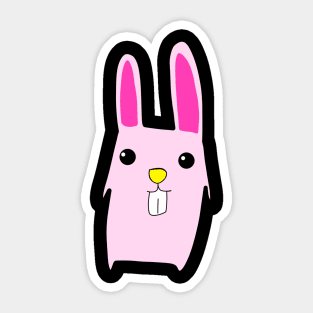 pink color bunny showing cute teeth Sticker